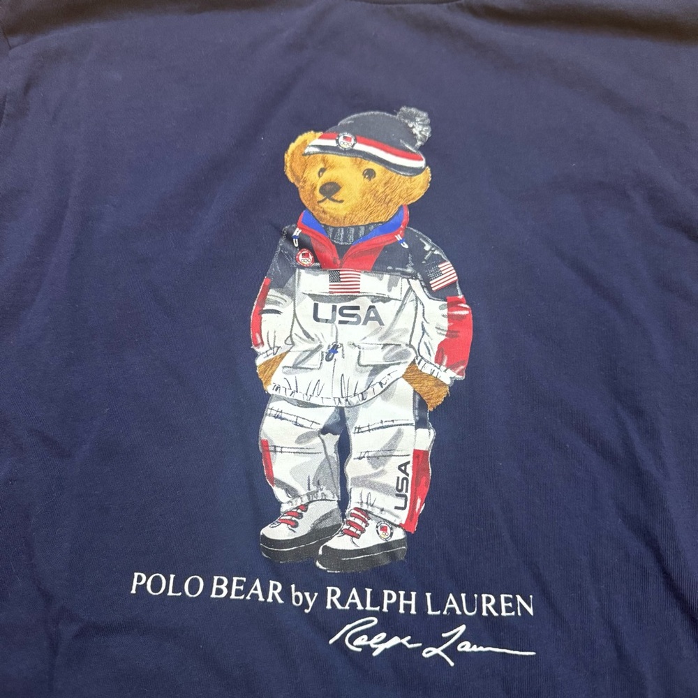 2022 Polo Ralph Lauren USA Winter Olympic Team Polo Bear Long-sleeve Tee - Picture 2 of 5